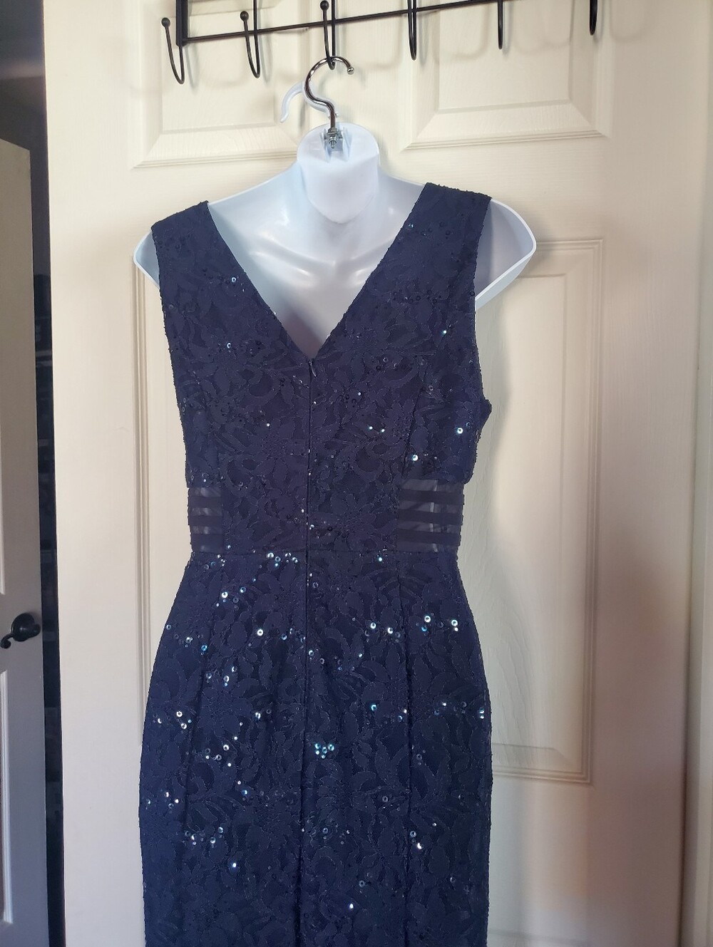 Alexa B Nites Mesh Sheer Lace Sequin Evening Dress Mermaid Gown Formal Prom 8 - Picture 7 of 14